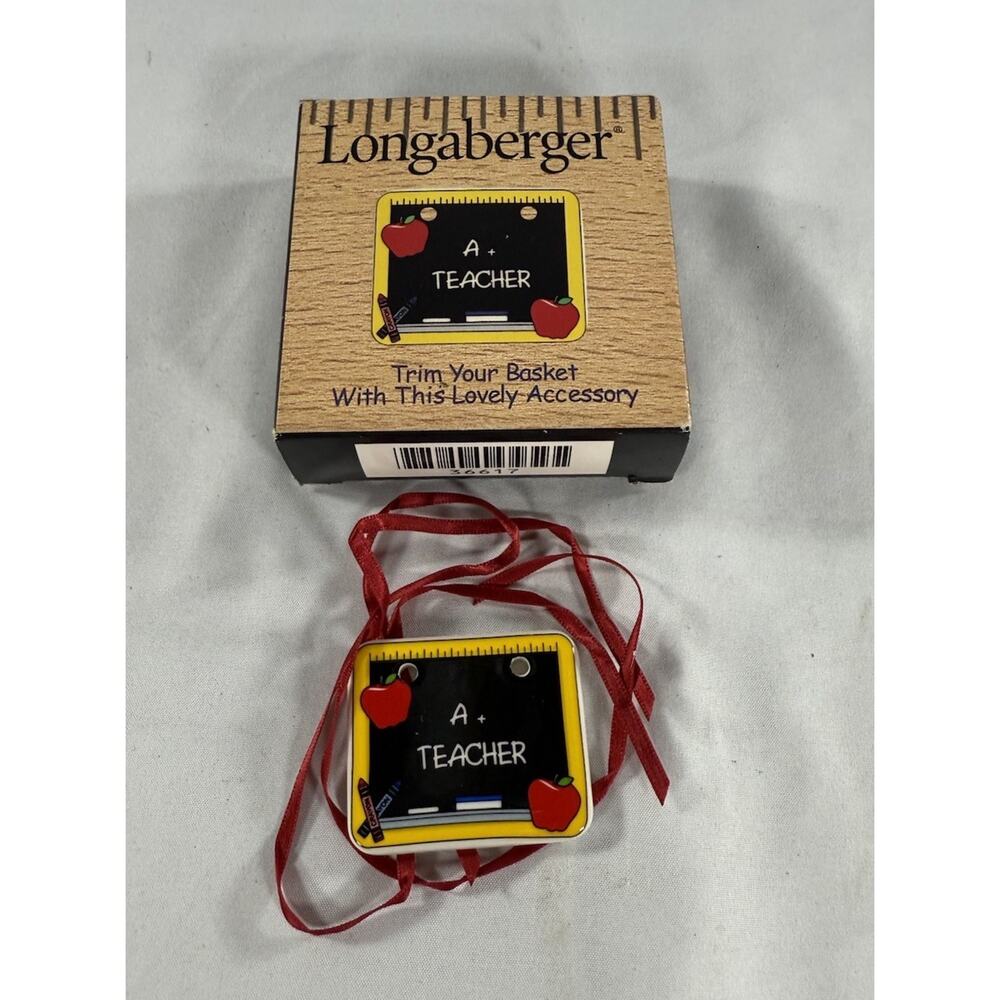 Longaberger A+ Teacher Tie-On #36617 Chalkboard Apples